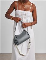 Faux Leather Top Handle Cross Body Bag