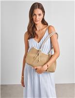 Raffia Woven Shoulder Tote Bag