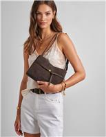Katie Loxton Faux Suede Shoulder Cross Body Bag Brown