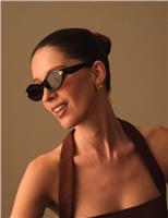 Slim Oval Cat Eye Sunglasses