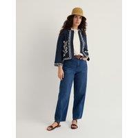 Seasalt Cornwall Pure Cotton Embroidered Lightweight Jacket Navy Mix