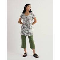 Seasalt Cornwall Pure Linen Straight Leg Cropped Trousers Green