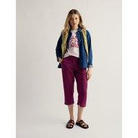 Seasalt Cornwall Pure Linen Straight Leg Cropped Trousers Pink