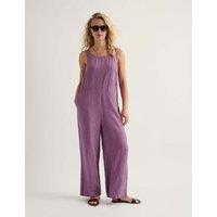 Seasalt Cornwall Pure Linen Sleeveless Jumpsuit Purple