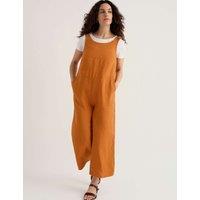 Seasalt Cornwall Pure Linen Sleeveless Cropped Jumpsuit Yellow