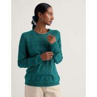 Seasalt Cornwall Pure Cotton Knitted Relaxed Jumper Teal