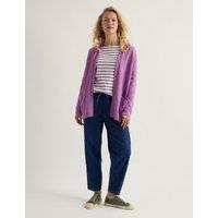 Seasalt Cornwall Pure Cotton Longline Cardigan Purple