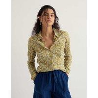Seasalt Cornwall Pure Cotton Floral Print Shirt Yellow Mix