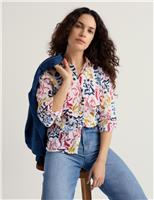 Seasalt Cornwall Pure Cotton Floral Collared Shirt Multi