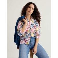 Seasalt Cornwall Pure Cotton Floral Collared Shirt Multi