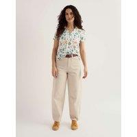 Seasalt Cornwall Pure Cotton Floral Collared Top White Mix