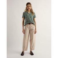 Seasalt Cornwall Pure Cotton Geometric Short Sleeve Top Green Mix