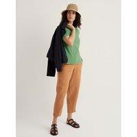 Seasalt Cornwall Pure Cotton Slash Neck Relaxed T-Shirt Green