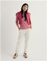 Seasalt Cornwall Pure Cotton Striped Top Pink Mix