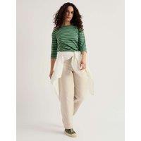 Seasalt Cornwall Pure Cotton Striped Top Green Mix