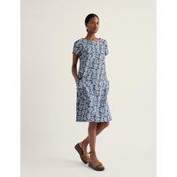 Seasalt Cornwall Pure Cotton Floral Knee Length Shift Dress Blue Mix