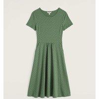 Seasalt Cornwall Cotton Rich Polka Dot T-Shirt Dress Dark Green Mix