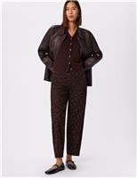 Whistles Leopard Print Barrel Cropped Jeans Multi