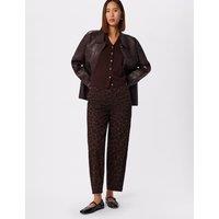 Whistles Leopard Print Barrel Cropped Jeans Multi