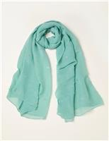 Printed Foil Pleated Scarf