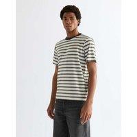 Wrangler Pure Cotton Striped Crew Neck T-Shirt White Mix