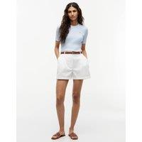 Tommy Hilfiger Pure Cotton High Waisted Chino Shorts White