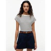 Tommy Hilfiger Pure Cotton Striped T-Shirt Cream Mix