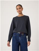 HUSH Jersey Checked Top Charcoal Mix