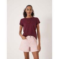 HUSH Pure Cotton Crew Neck T-Shirt Dark Red