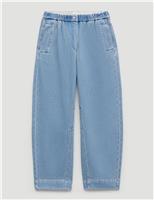 Supersoft Denim Barrel Turn Up Jeans