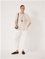 HUSH Seam Detail Peplum Top Stone