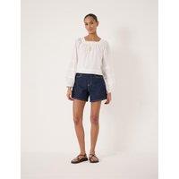 HUSH Cotton Rich Denim Shorts Dark Indigo