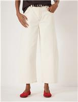 High Waisted Wide Leg Ankle Grazer Jeans