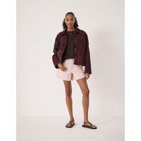 HUSH Suede Fringed Jacket Dark Red
