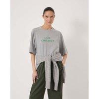 HUSH Pure Cotton Late Check Out T-Shirt Grey Mix