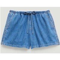 HUSH Pure Cotton Denim High Waisted Shorts Blue Denim