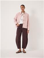 HUSH Pure Cotton Collared Utility Jacket Light Pink