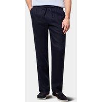Hawes & Curtis Regular Fit Pure Linen Lightweight Trousers Navy