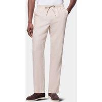 Hawes & Curtis Regular Fit Pure Linen Lightweight Trousers Stone