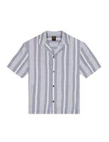Lee Linen Blend Striped Short Sleeve Shirt Blue Mix