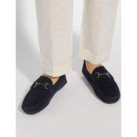 Dune London Wide Fit Leather Slip On Loafers Navy