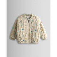 JoJo Maman Bb Dinosaur Quilted Bomber Jacket (6 Mths-6 Yrs) Stone