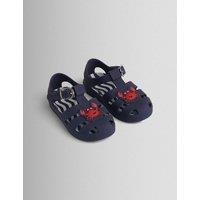 JoJo Maman Bb Kids' Crab Riptape Jelly Sandals (4 Small-11 Small) Navy