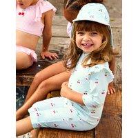 JoJo Maman Bb Cherry Stripe Frill All In One (0 Mths-5 Yrs) Green Mix