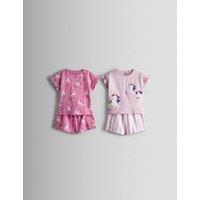 JoJo Maman Bb 2 Pack Pure Cotton Unicorn Pyjama Sets (1-6 Years) Pink