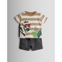JoJo Maman Bb 2 Piece Pure Cotton Top & Bottom Outfit (6 Mths-6 Yrs) Multi