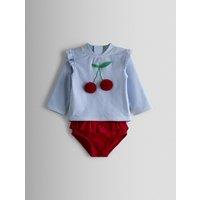 JoJo Maman Bb 2 Piece Cherry Stripe Swim Set (6 Mths-6 Yrs) Green Mix
