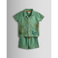 JoJo Maman Bb 2 Piece Dinosaur Outfit (6 Mths-7 Yrs) Khaki