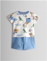 2 Piece Pure Cotton Dino Top & Bottom Outfit (6 Mths - 5 Yrs)