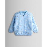 JoJo Maman Bb Daisy Embroidered Bomber Jacket (6 Mths - 7 Yrs) Light Blue
